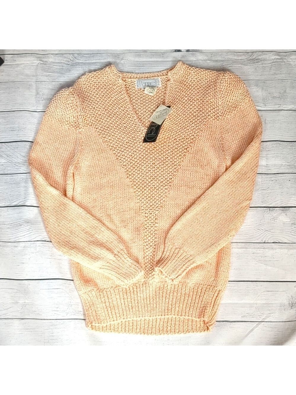 Nannell vintage hand knit coral pink sweater size small